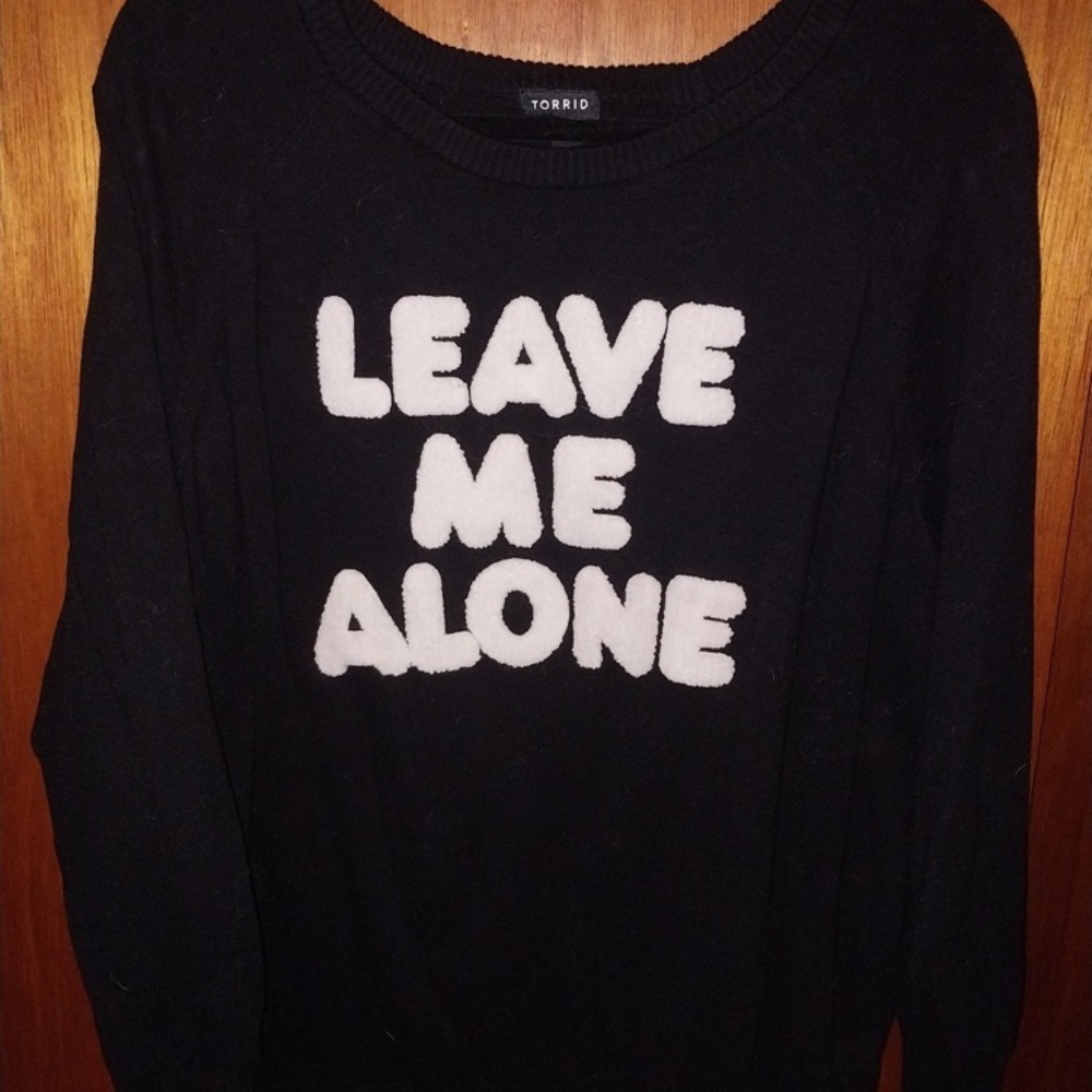 Torrid Black and White Crew Neck Sweater